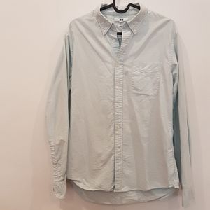 Uniqlo Light Blue Long Sleeve Oxford Buttom Down Shirt Slim Fit
